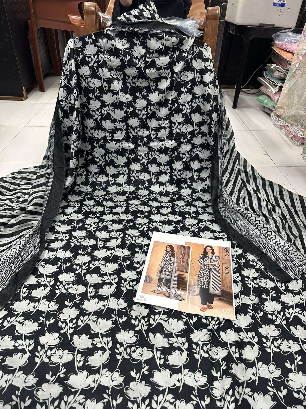 SALINA MONOCHROME BLACK & WHITE PRINTED LAWN COLLECTION 2026 BY REGALIA TEXTILES